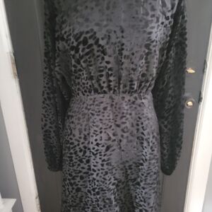 New Yas Black Animal Print Dress